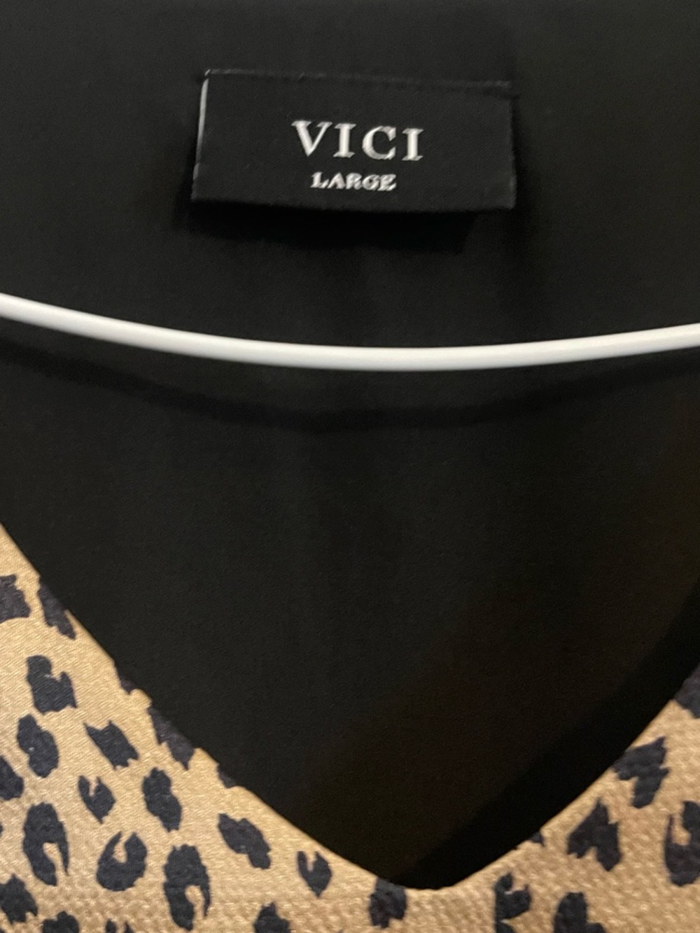 Vici Beige Leopard Print V-Neck Midi Dress - Picture 7 of 11